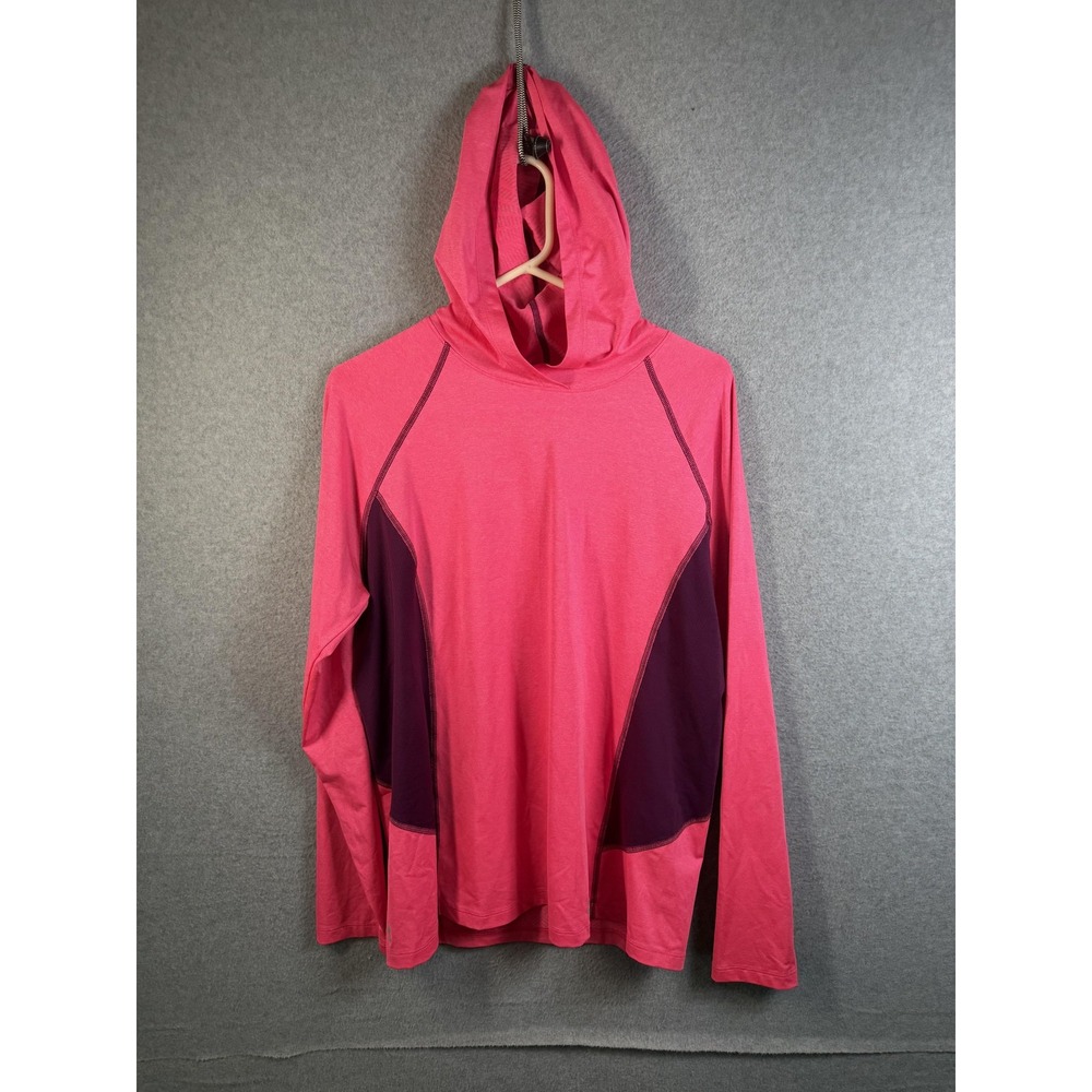Under Armour Hoodie Womens Large Pink Pullover HeatGear Lightweight Athletic